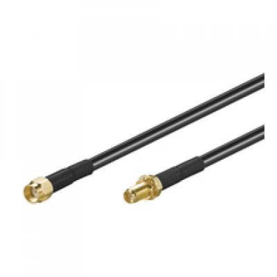GOOBAY Rallonge d'antenne WLan/WiFi RP-SMA, plaqu&eacute;e Or, 10.0m cd51679