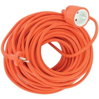 DHOME Rallonge &eacute;lectrique orange - C&acirc;ble 2 x1,5 mm - 25 m - 