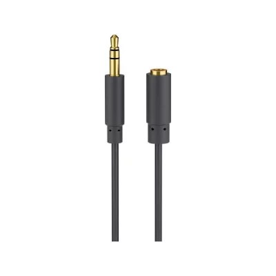 GOOBAY Rallonge Jack 3,5mm 3 Pin M&acirc;le - Femelle 5 m Noir