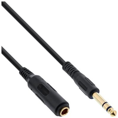 INLINE Rallonge jack, 6,3mm jack m&acirc;le/fem. 2m, st&eacute;r&eacute;o