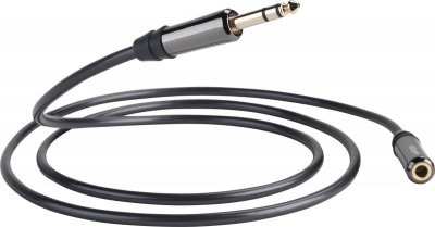 QED Rallonge Jack  1M50 Rallonge Casque 6.3mm M/F Graphit