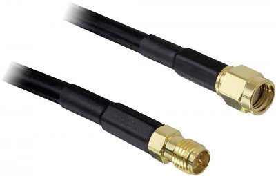 DELOCK Rallonge pour antenne WiFi 88430 [1x SMA m&acirc;le invers&eacute; - 1x SMA femelle invers&eacute;] 2.00 m noir