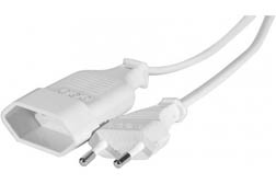 CUC Rallonge Secteur Fiche Bipolaire 1.80M - Blanche
