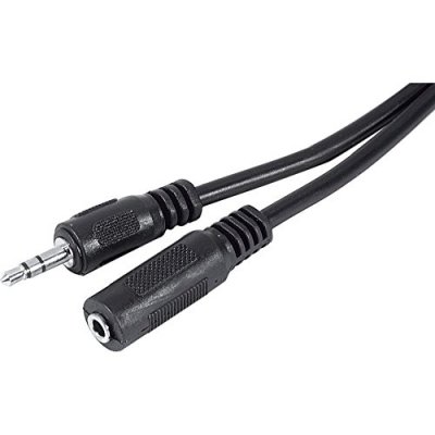 DEXLAN Rallonge st&eacute;r&eacute;o Jack 3.5 mm noire - 5 m