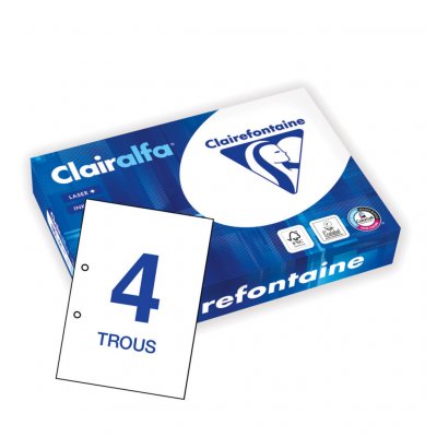 CLAIREFONTAINE Ramette de papier 500 feuilles perforation 4 trous A4 -  - 80 g - Blanc