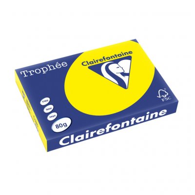 CLAIREFONTAINE Ramette papier couleur  A3 80g - Jaune soleil