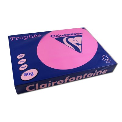 CLAIREFONTAINE Ramette papier couleur  A4 80g - Rose fluo