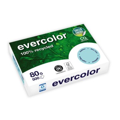CLAIREFONTAINE Ramette papier couleur Evercolor recycl&eacute; A4 80g - Bleu