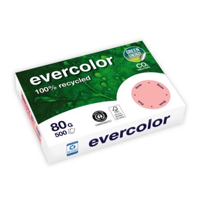 CLAIREFONTAINE Ramette papier couleur Evercolor recycl&eacute; A4 80g - Rose