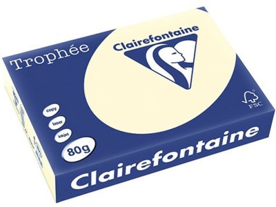 CLAIREFONTAINE Ramettes de 500 Feuilles Ivoires 80gr  TROPHEE A4 80 g