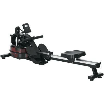 SPORTNOW Rameur &agrave; eau rameur pliable 6 niveaux de r&eacute;sistance &eacute;cran lcd multifonction noir