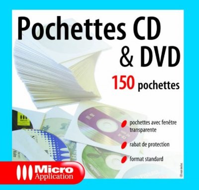 MICRO APPLICATION Rangement CD / DVD Micro Appli 150 pochettes blanches pour CD et DVD