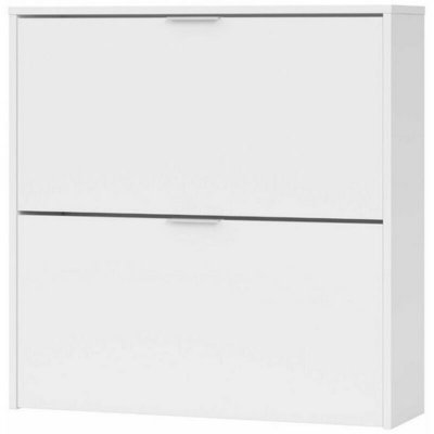 Rangement de chaussures &agrave; 2 portes maelys - blanc 76 a x 75 an x 22 p