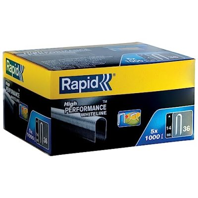 RAPID  36/14mm DP Blanche Pack de 5 bo&icirc;tes de 1000 Agrafes