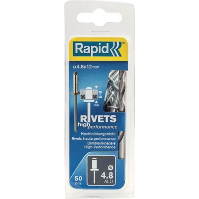RAPID  5000388 Aluminum Rivet 4.8x12 Mm 50 Units Clair