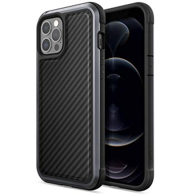 RAPTIC  Coque lux fibre de carbone noir pour iphone 12 pro max