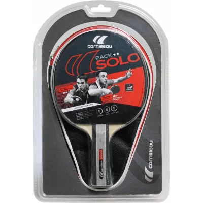 CORNILLEAU Raquette Tennis De Table  Sport Pack Solo 1 Housse 3 Balles Rouge 30968-Uni