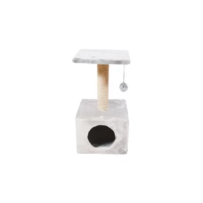 Rascador Savanna Town Blanco para Gatos 30x30x60 cm Nayeco