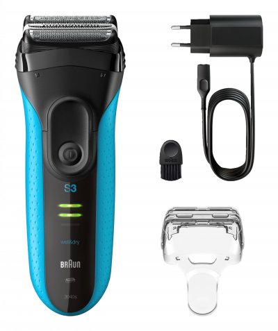 BRAUN Rasoir &eacute;lectrique  Series 3+ 3040s Noir et Bleu