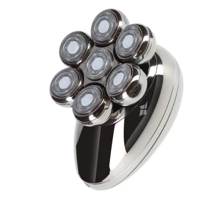 AVIZAR Rasoir Electrique Rechargeable avec Lames Rotatives pour la Barbe / Cr&acirc;ne Argent Argent