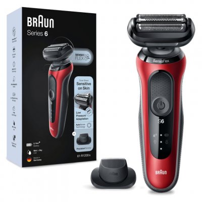BRAUN Rasoir &Eacute;lectrique Series 61 R1200 S - Noir/rouge 