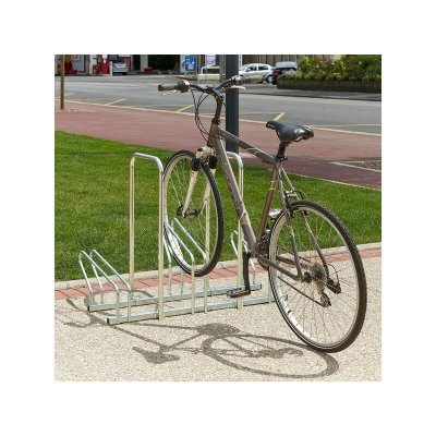 MOTTEZ R&acirc;telier sur 2 niveaux cote &agrave; cote pour 3 v&eacute;los avec arceau antivol