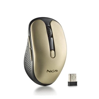 NGS Rat&oacute;n Inal&aacute;mbrico  Evo Rust/ Bater&iacute;a Recargable/ Hasta 1600 Dpi/ Dorado