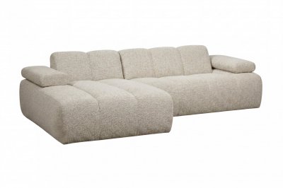 CASANOVA PARIS Ravello - Canap&eacute; D'angle Tissu Chenille 3 Places Beige Droit