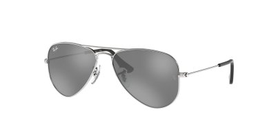RAY BAN Ray-ban aviator junior argent brillant gris miroit&eacute; argent