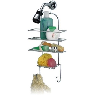 MANUTAN Rayen 2226 &Eacute;tag&egrave;re de Douche Acier Chrome Gris 25,5 x 10 x 57 cm