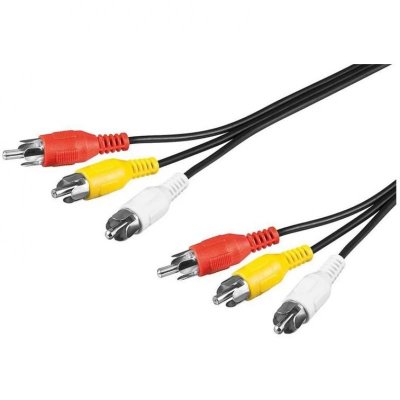 GOOBAY RCA AV cable 3x RCA male - 3x RCA male 5.00 m noir