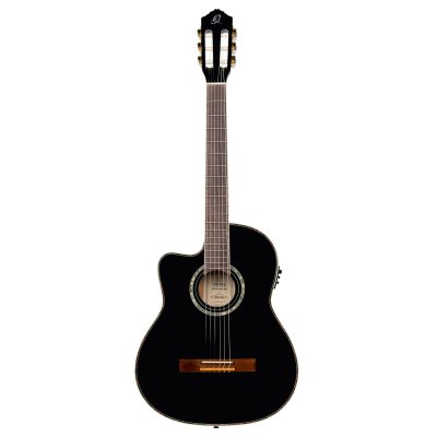 ORTEGA RCE145L - Guitare &eacute;lectro-classique gaucher - Noir brillant (+housse)