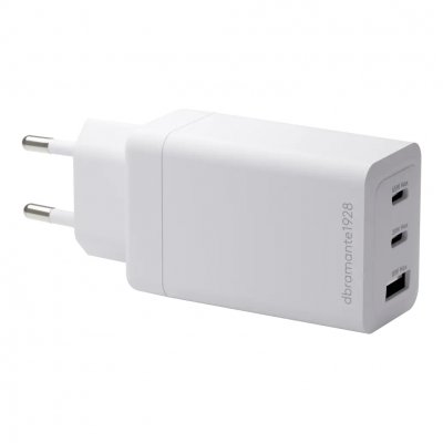 DBRAMANTE1928 re-charge - Adaptateur secteur - 65 Watt - 3 connecteurs de sortie (2 x USB-C, USB) - blanc 