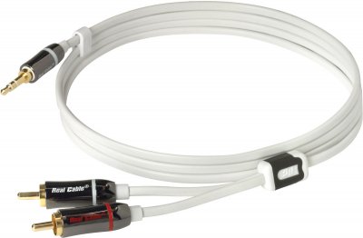 REAL CABLE  C&acirc;ble audio iPlug J35M2 Jack 3,5mm / 2 RCA - 1,5 m