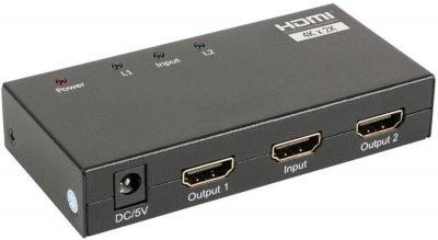 REAL CABLE  HDS12-4K - R&eacute;partiteur HDMI 1 entr&eacute;e vers 2 sorties