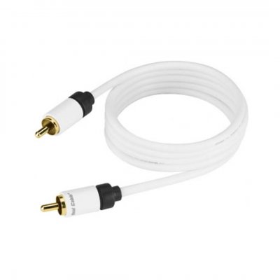 REAL CABLE  SUB-1/7M50 C&acirc;ble Subwoofer Double Blindage 7 m Blanc
