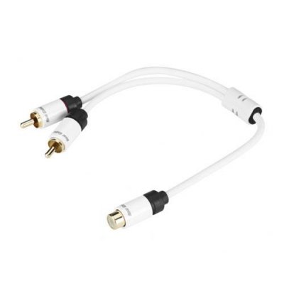 REAL CABLE  YRCA -1/0M20 C&acirc;ble RCA Double Blindage 1 m Blanc