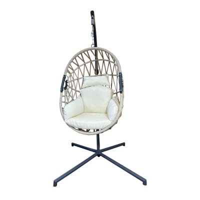 MOBILI REBECCA Rebecca mobili chaise &agrave; bascule chaise suspendue polyrattan beige