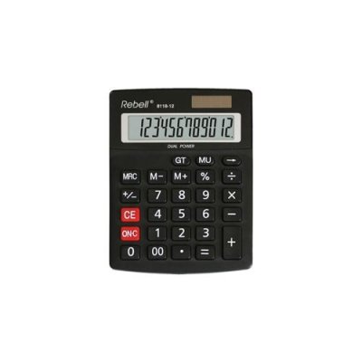  Rebell 8118-12 calculatrice Bureau Calculatrice &agrave; &eacute;cran Noir