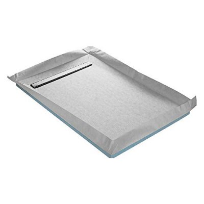 U-TILE Receveur &agrave; carreler 90 x 90 cm lineboard 4 pentes avec natte &eacute;tanche et siphon ultra plat RC90LINE