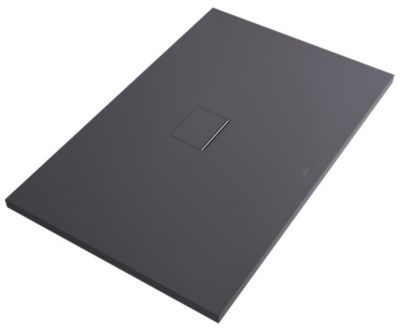 VILLEROY & BOCH Receveur antid&eacute;rapant 100 x 100 VILLEROY ET BOCH Squaro Infinity quaryl carr&eacute; gris anthracite
