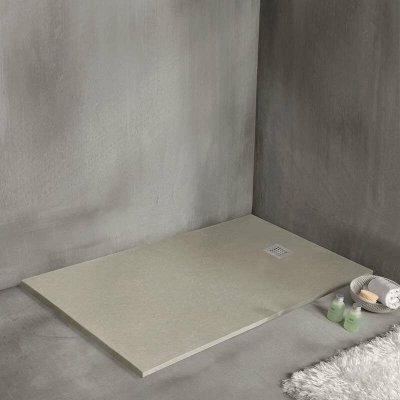 SANYCCES Receveur de douche 150 x 80 cm, Beige , extra plat - strato