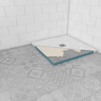 AURLANE Receveur de douche &agrave; carreler - 90x90x4cm