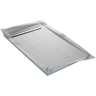 U TILE Receveur de douche &agrave; carreler monopente + natte &eacute;tanche + siphon ultra plat - 185 x 100 cm