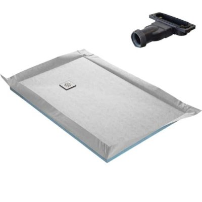 U TILE Receveur de douche &agrave; carreler ultra plat 150 x 100 cm x 22 mm