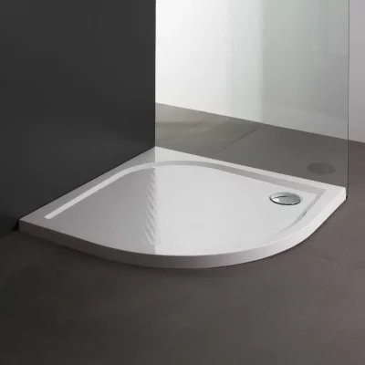 KIAMAMI VALENTINA Receveur De Douche Fin Semi-Circulaire En R&eacute;sine 90 Cm Klio