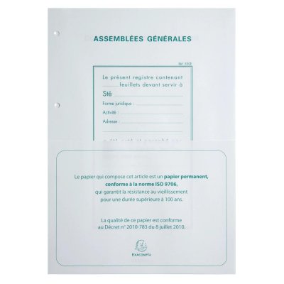 EXACOMPTA Recharge A4 pour Assembl&eacute;e G&eacute;n&eacute;rale - 5419E -  - 21 x 29,7 cm
