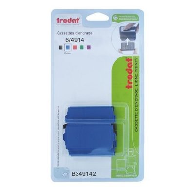 TRODAT Recharge Cassette Encreurs 6/4914 Bleue - Blister De 3