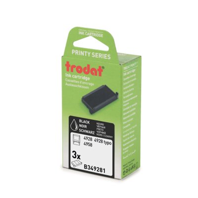 TRODAT Recharge cassette encreurs 6/4928 noire - Blister de 3