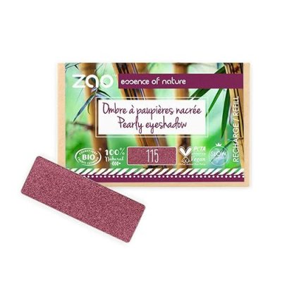 ZAO MAKEUP Recharge fard &agrave; paupi&egrave;res bio - Rectangle - Zao 115 Rubis - nacr&eacute;